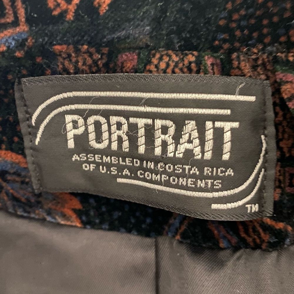 Vintage 80s J.L. deBall Portrait Velvet Mixed Pattern Coat Size Small - Picture 4 of 5